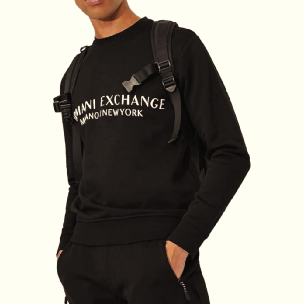 A | X ARMANI EXCHANGE Black Pullover Sweatshirt Size S,M,L,XLNWT